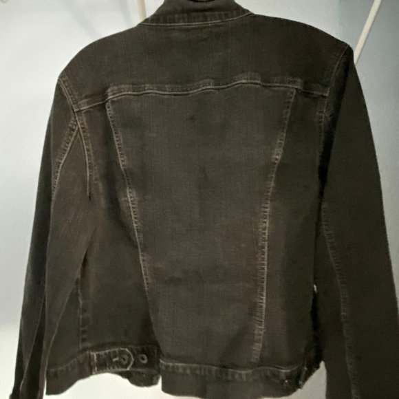 New York & Co Denim Jacket Black Women's XL Streetwear Jean Jacket - Picture 2 of 4